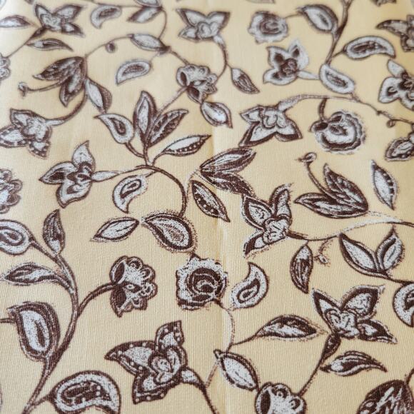 Brown Floral Vine Print Cotton Fabric 2 Yards x 44" Sewing Quilting Crafts - Picture 6 of 13